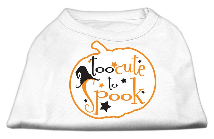 Too Cute to Spook Screen Print Dog Shirt White XS